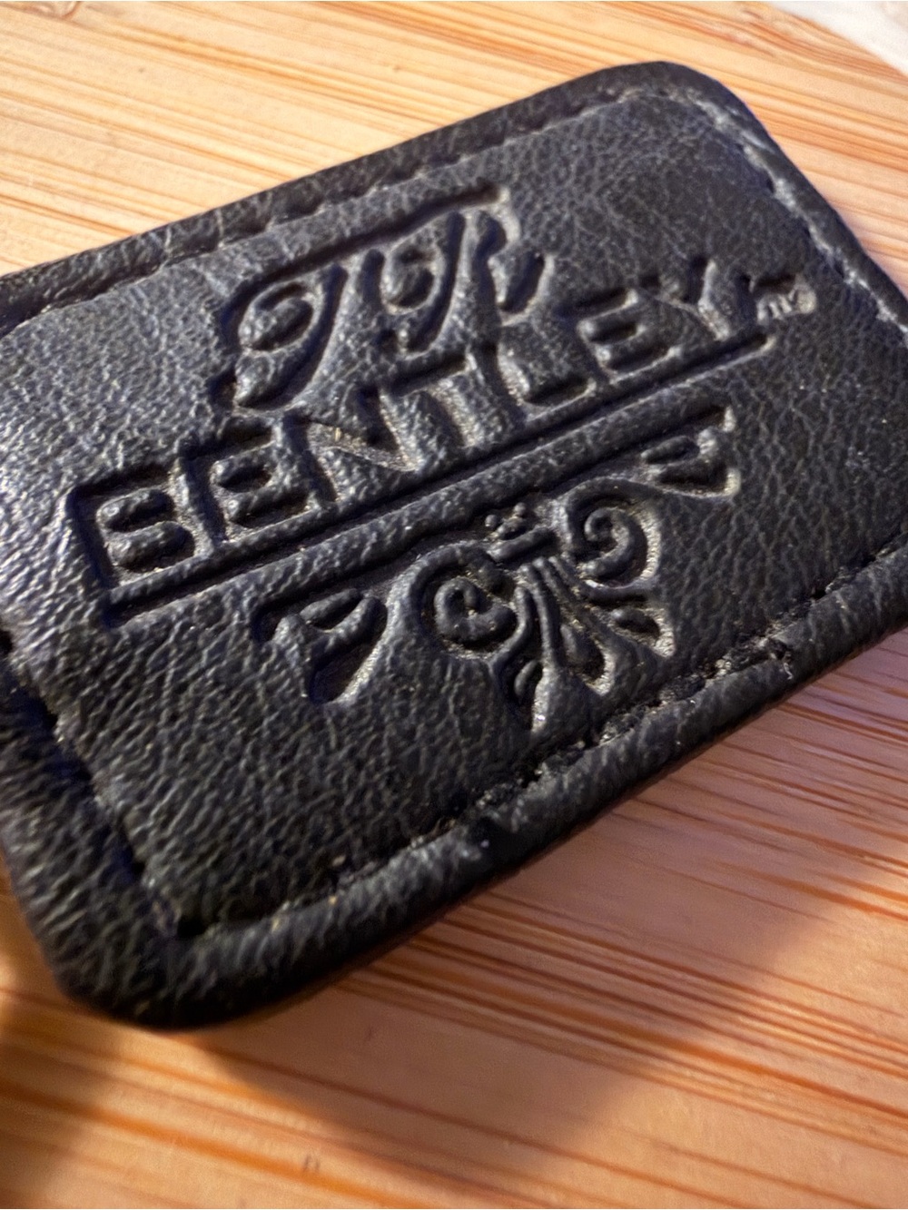 Bentley Black Leather Key Holder with Embossed Logo